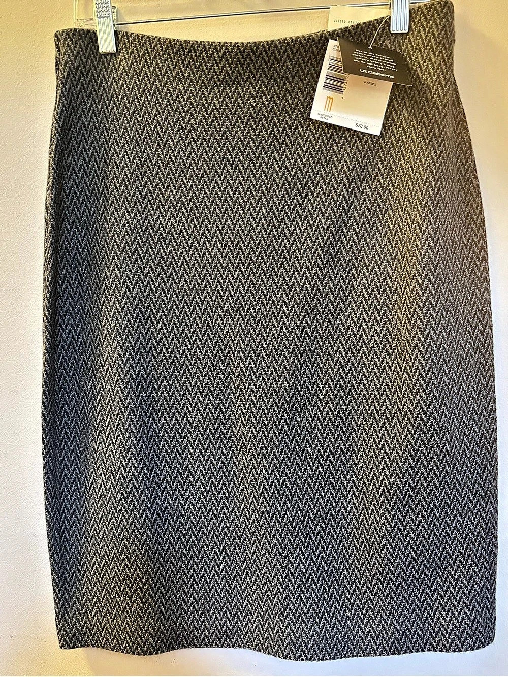 Liz Claiborne Geometric Pencil Skirt in Gray & Black Size Medium